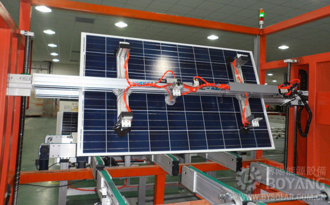 光伏組件生產(chǎn)線(xiàn)-自動(dòng)翻轉(zhuǎn)人工檢查輸送機(jī)